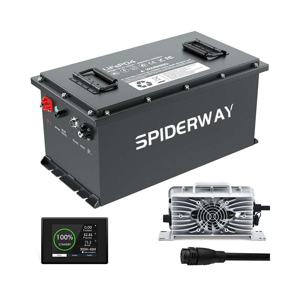 SpiderWay 48V 150Ah (7680Wh) Massive Capacity Lithium Marine Battery Kit