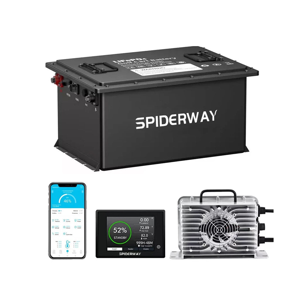 SpiderWay 48V 150Ah (7680Wh) Massive Capacity Lithium Marine Battery Kit